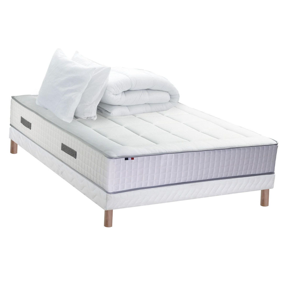IDLITERIE Ensemble BELLAGIO 2, matelas mémoire de forme, sommier et couette