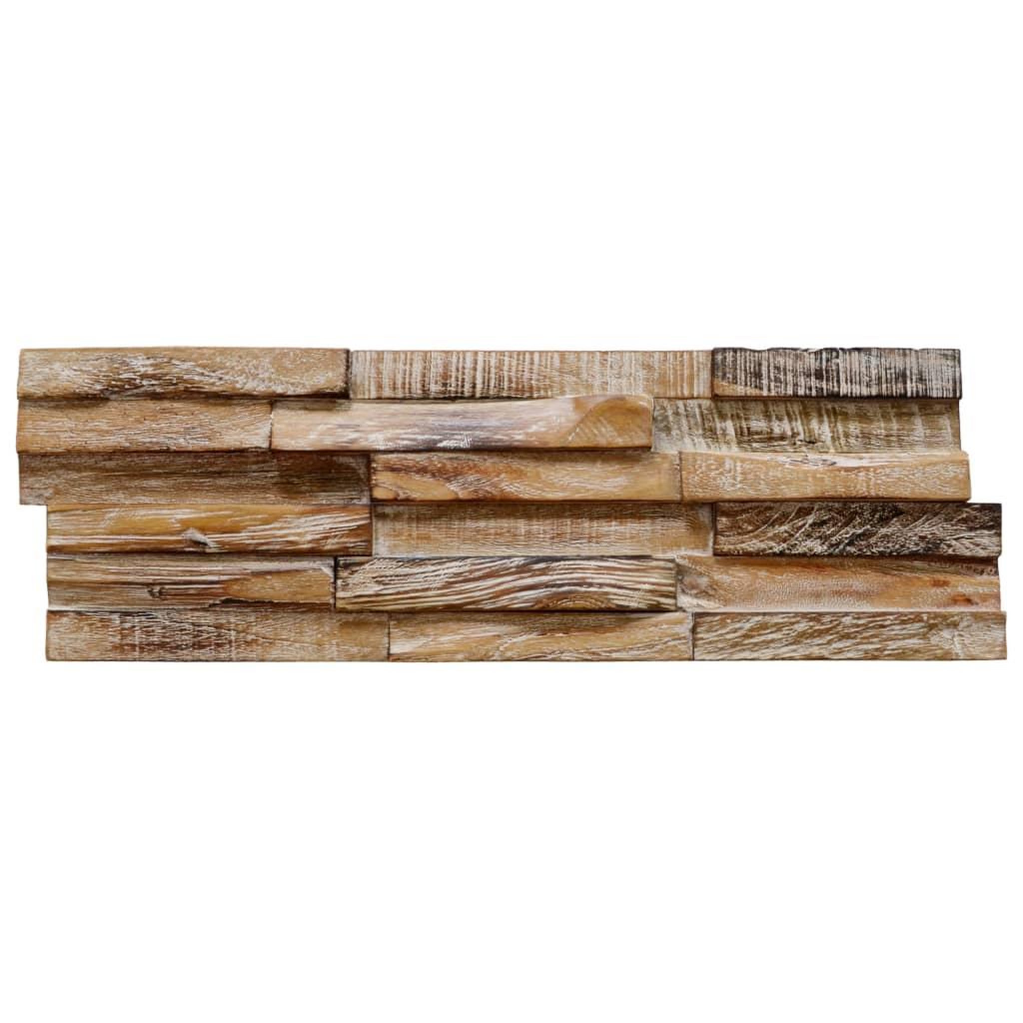 Voir la diapositive 4 : VIDAXL Panneaux de revetement mural 3d 10 pcs 1,01 m^2 bois de teck
