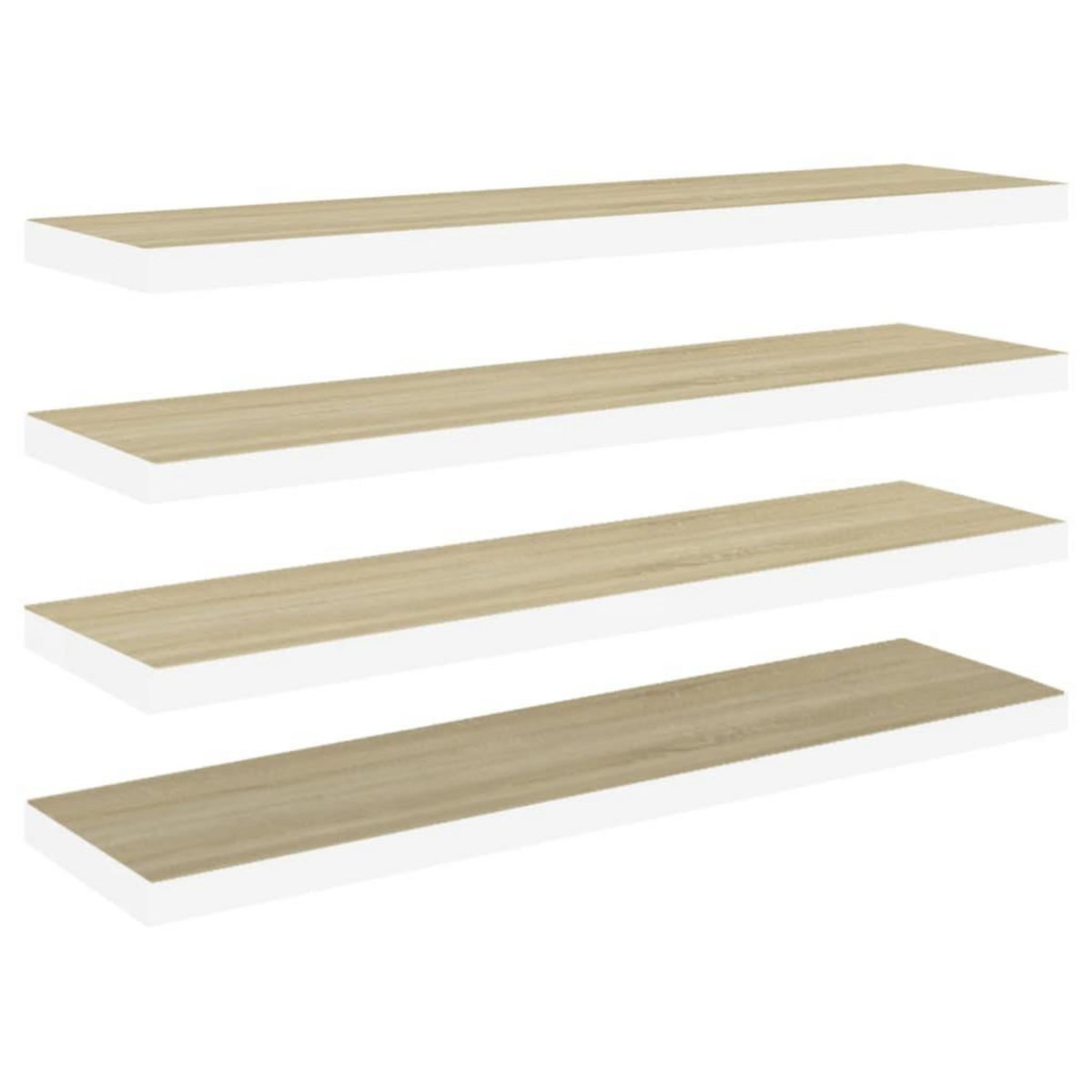 VIDAXL Etageres flottantes 4 pcs Chene et blanc 90x23,5x3,8 cm MDF