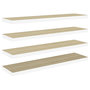 Voir la diapositive 2 : VIDAXL Etageres flottantes 4 pcs Chene et blanc 90x23,5x3,8 cm MDF