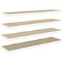 Voir la diapositive 2 : VIDAXL Etageres flottantes 4 pcs Chene et blanc 90x23,5x3,8 cm MDF