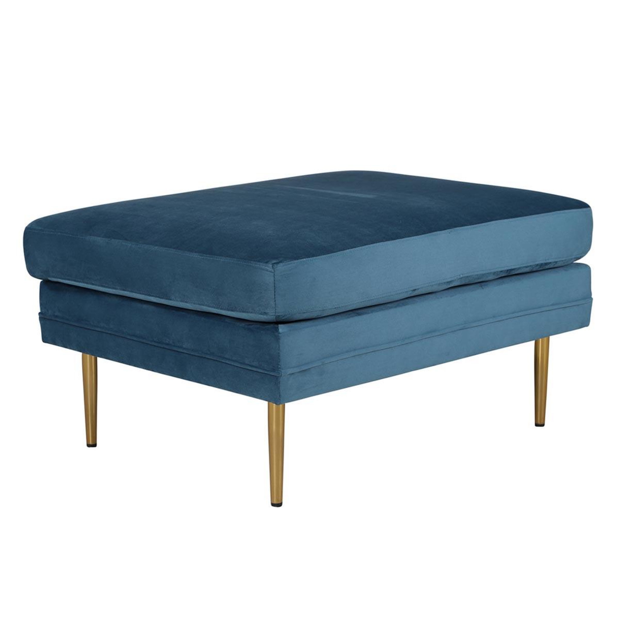 Paris Prix Pouf design en velours  boom  90cm bleu