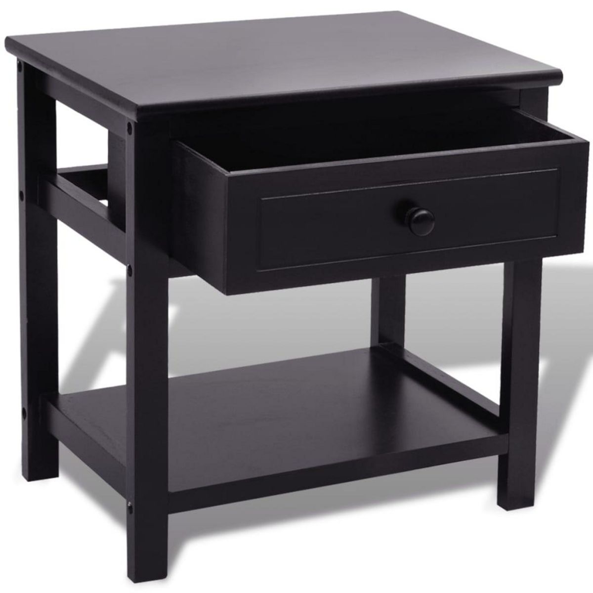 VIDAXL Table de chevet 2 pcs Bois Noir