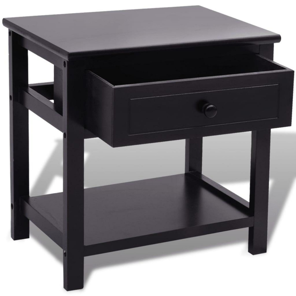VIDAXL Table de chevet 2 pcs Bois Noir
