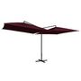 Voir la diapositive 1 : VIDAXL Parasol double avec mat en acier 250 x 250 cm Rouge bordeaux