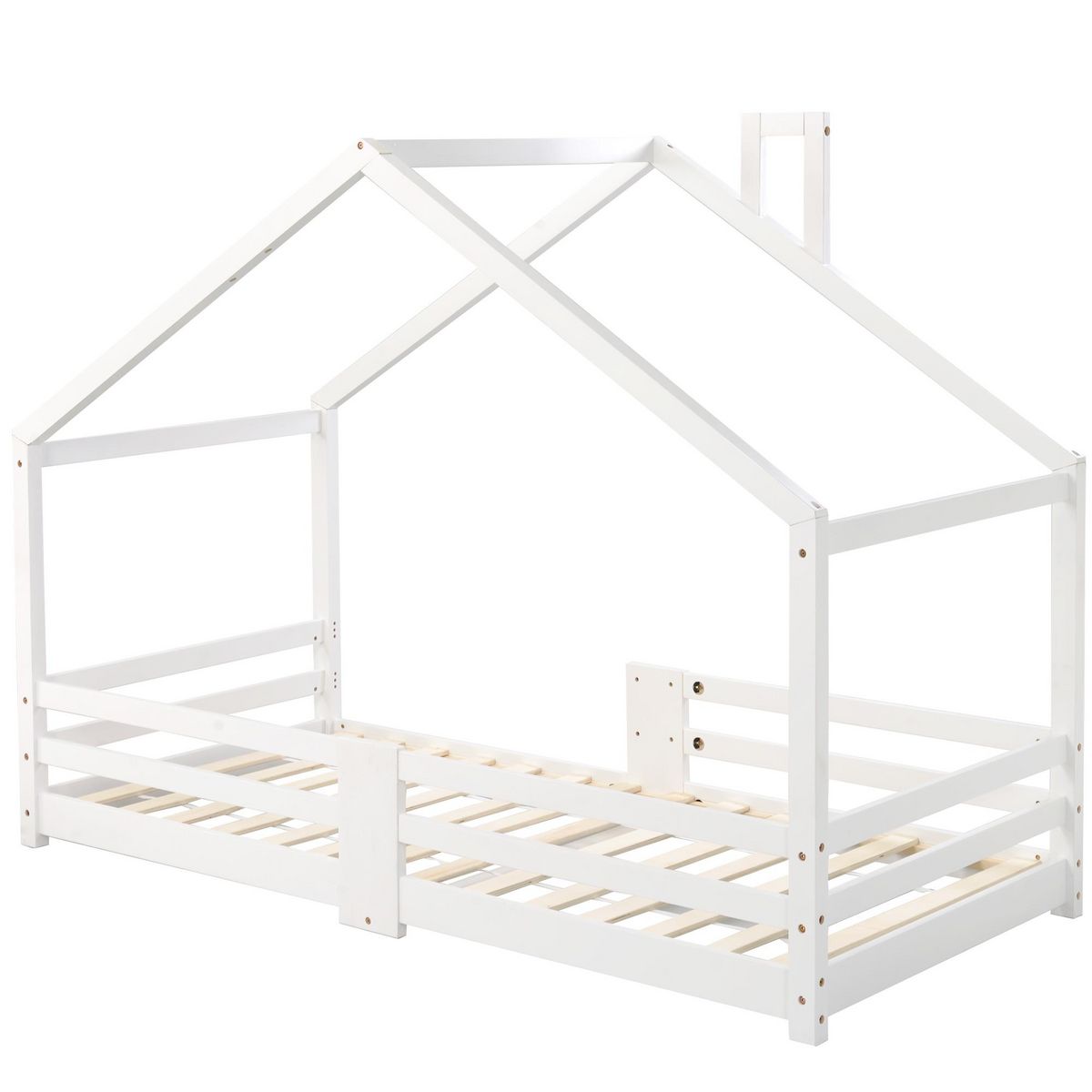 MERAX Lit cabane enfant 90 x 200 cm avec sommier