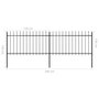 Voir la diapositive 5 : VIDAXL Cloture de jardin avec dessus en lance Acier 3,4 x 1 m Noir