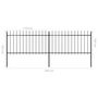 Voir la diapositive 5 : VIDAXL Cloture de jardin avec dessus en lance Acier 3,4 x 1 m Noir