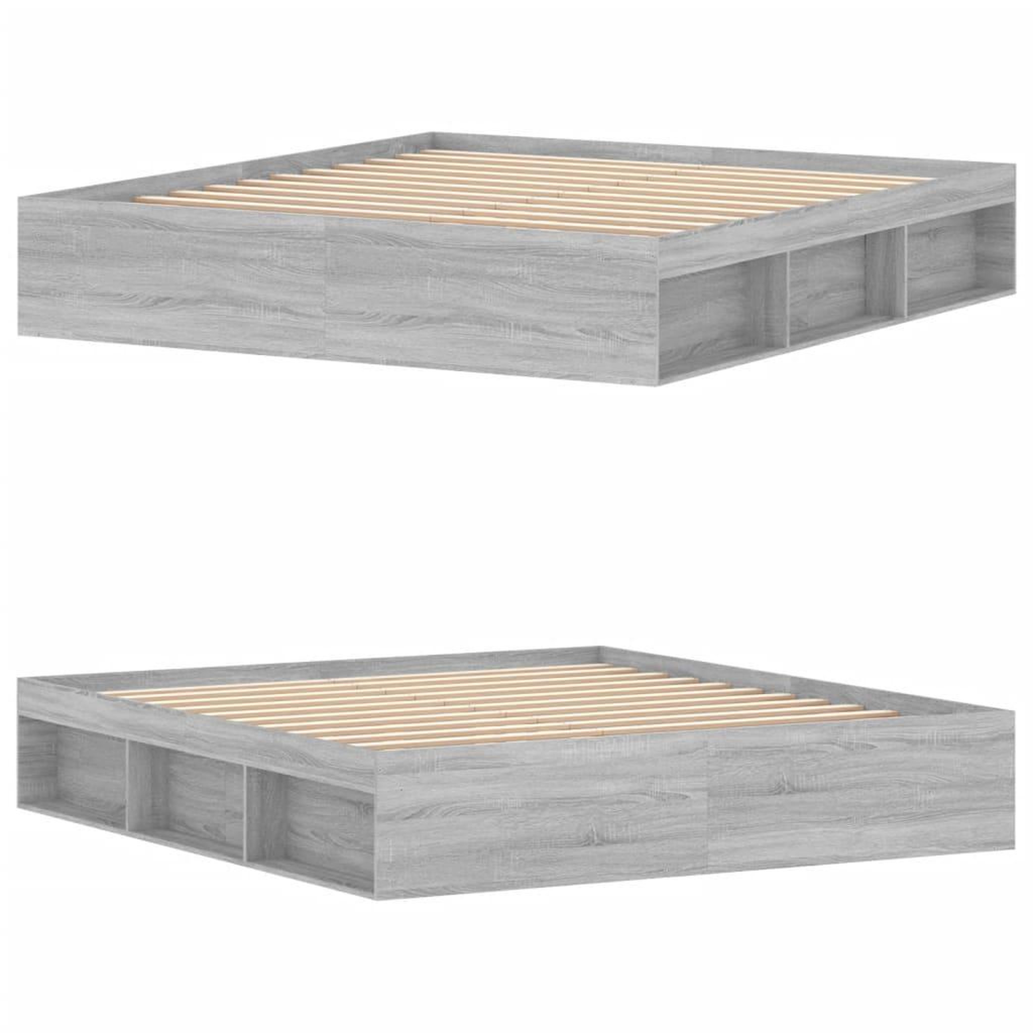 Voir la diapositive 4 : VIDAXL Cadre de lit sans matelas sonoma gris 180x200 cm