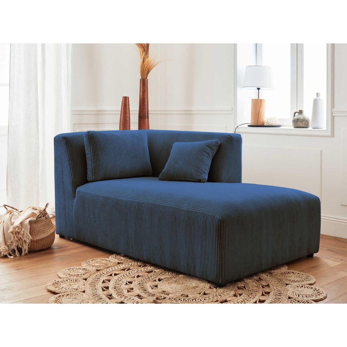 LISA DESIGN Victoire - canapé modulable d'angle droit - 5 places - en velours côtelé