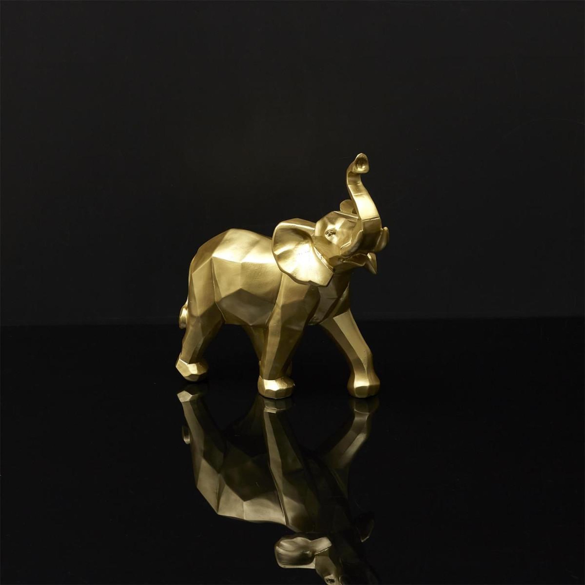 Voir la diapositive 3 : The Home Deco Factory Statuette déco  éléphant origami  30cm or