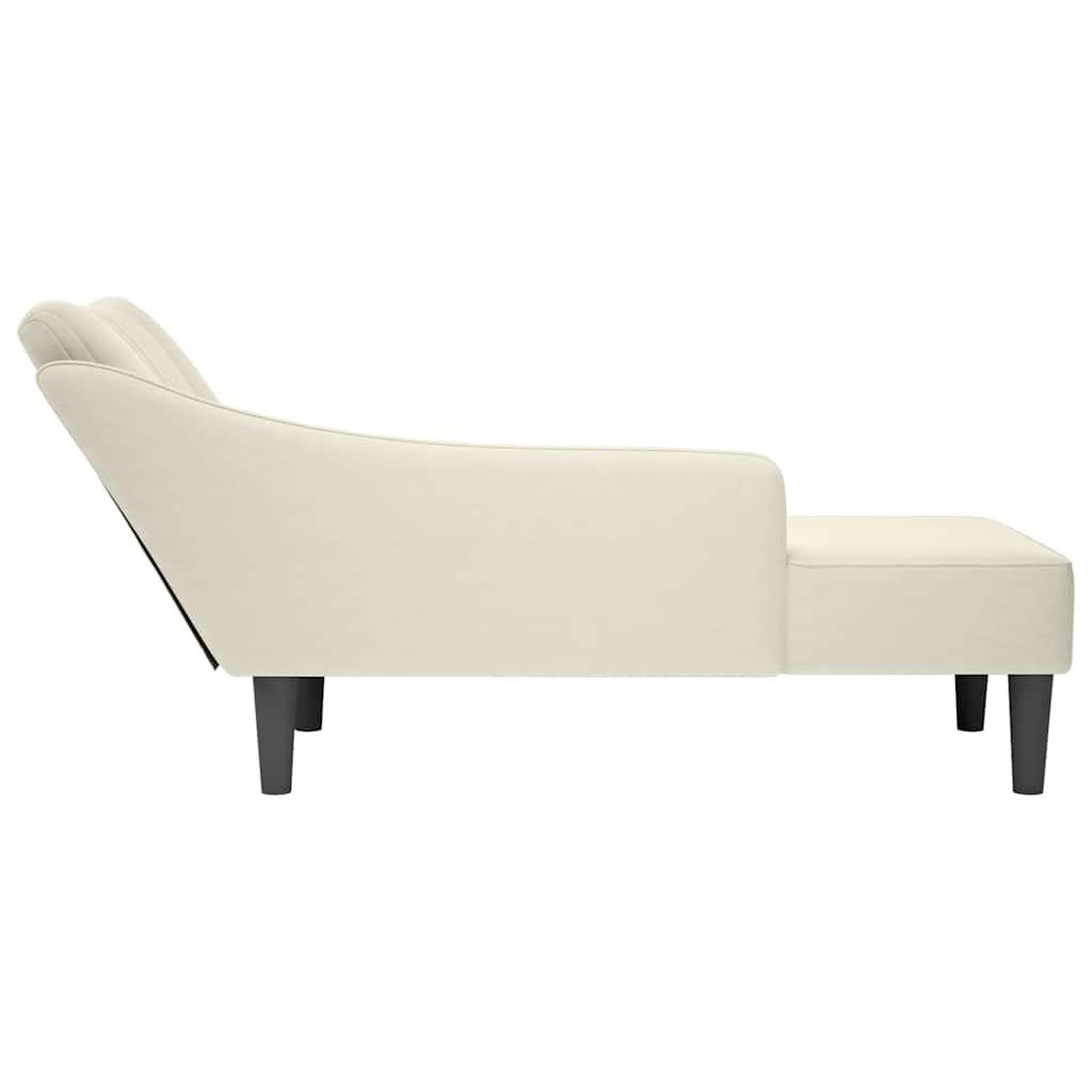 Voir la diapositive 5 : VIDAXL Fauteuil long avec accoudoir droit creme velours