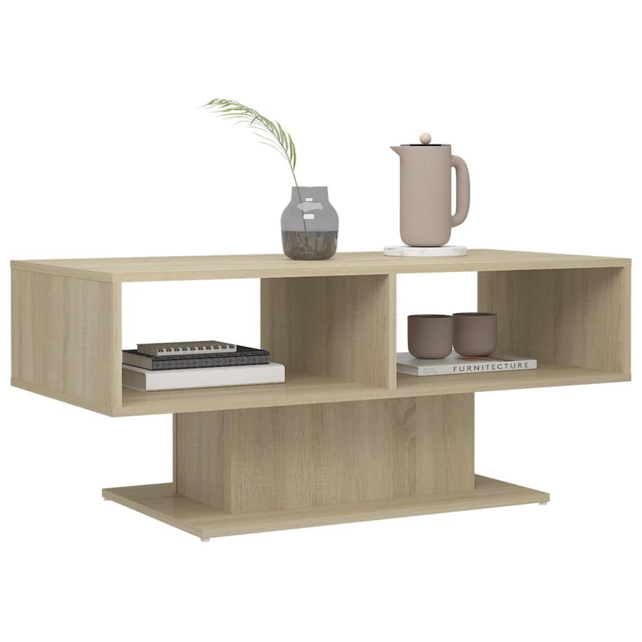 Voir la diapositive 5 : VIDAXL Table basse chene sonoma 103,5x50x44,5 cm bois d'ingenierie
