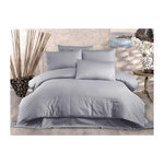 GENERIQUE Parure de lit - 1 housse de couette 220 x 240 cm + 2 taies d'oreiller 60 x 60 cm - 70% polyester, 30% coton - Gris