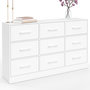 Voir la diapositive 1 : ID MARKET Commode 9 tiroirs en tissu UPPAH 113 cm meuble de rangement bois blanc