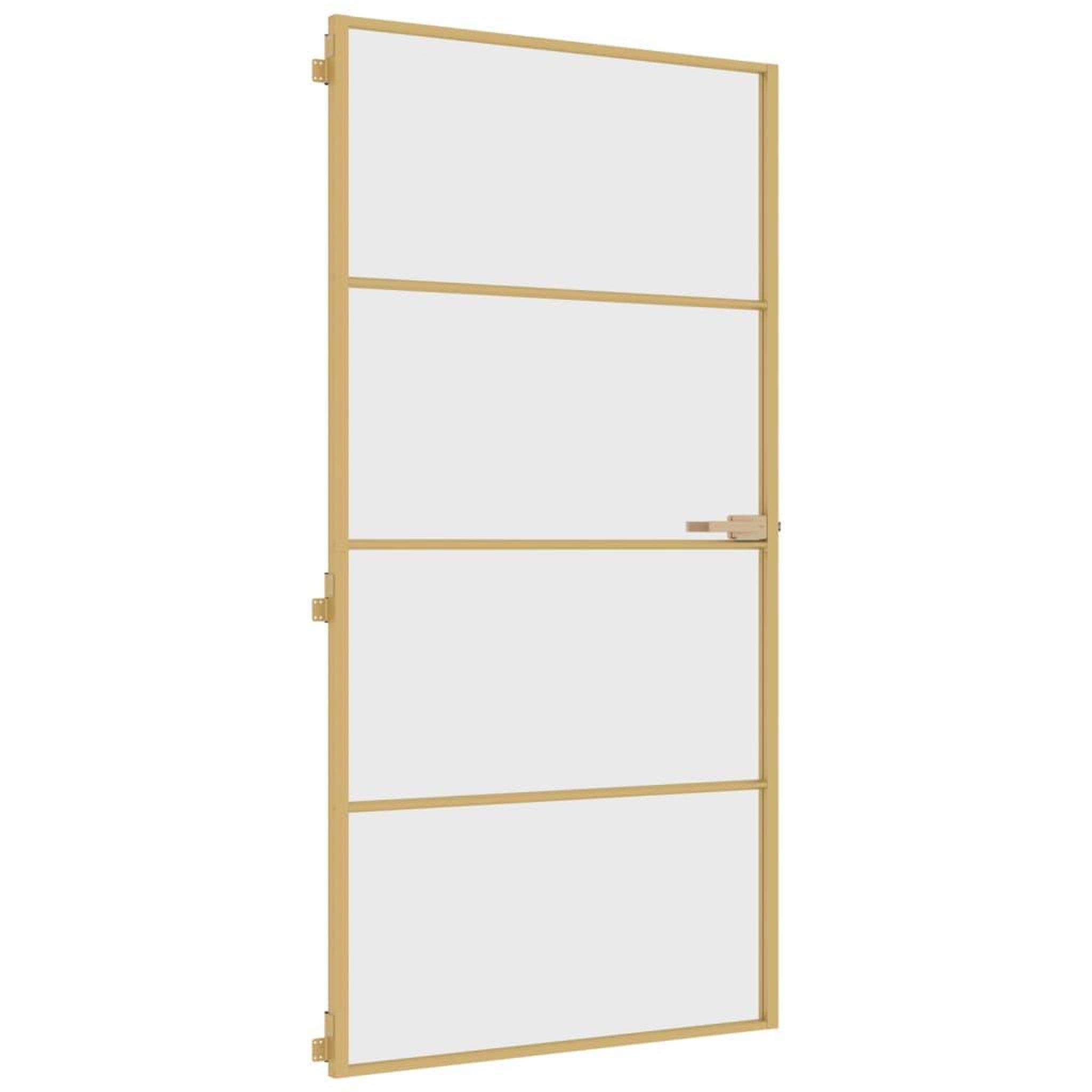 Voir la diapositive 2 : VIDAXL Porte interieure mince dore verre trempe aluminium