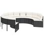 Voir la diapositive 5 : VIDAXL Canape de jardin avec table coussins rond noir resine tressee