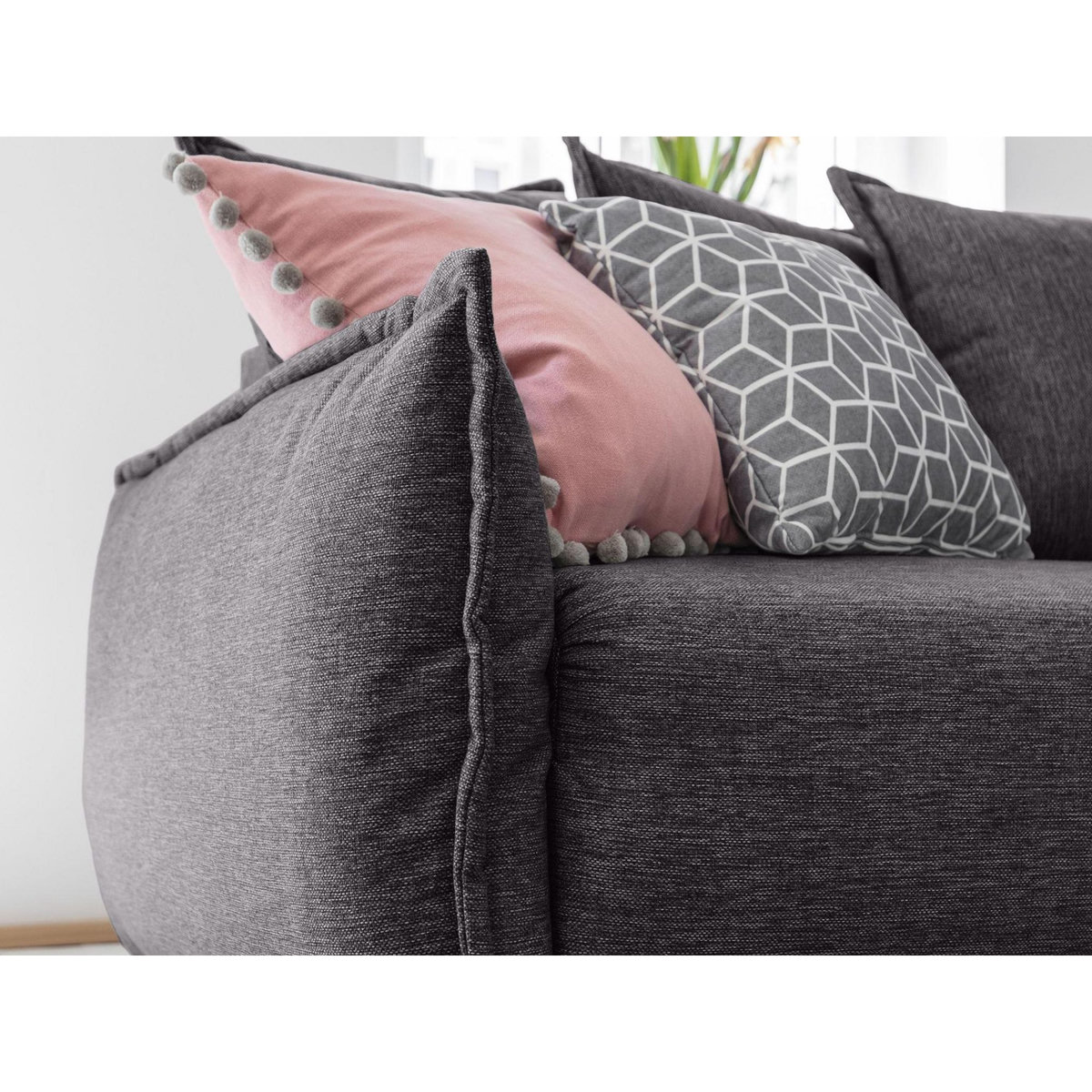 BEST MOBILIER Lena - canapé d'angle convertible - avec coffre - style scandinave - 5 places - gauche