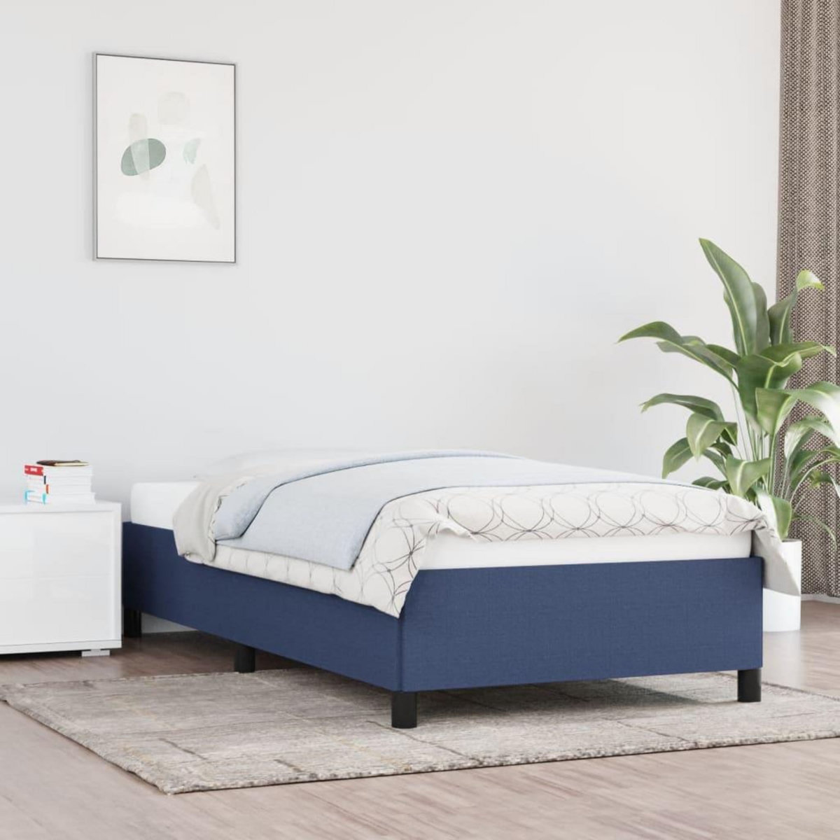 VIDAXL Cadre de lit sans matelas bleu 90x190 cm tissu