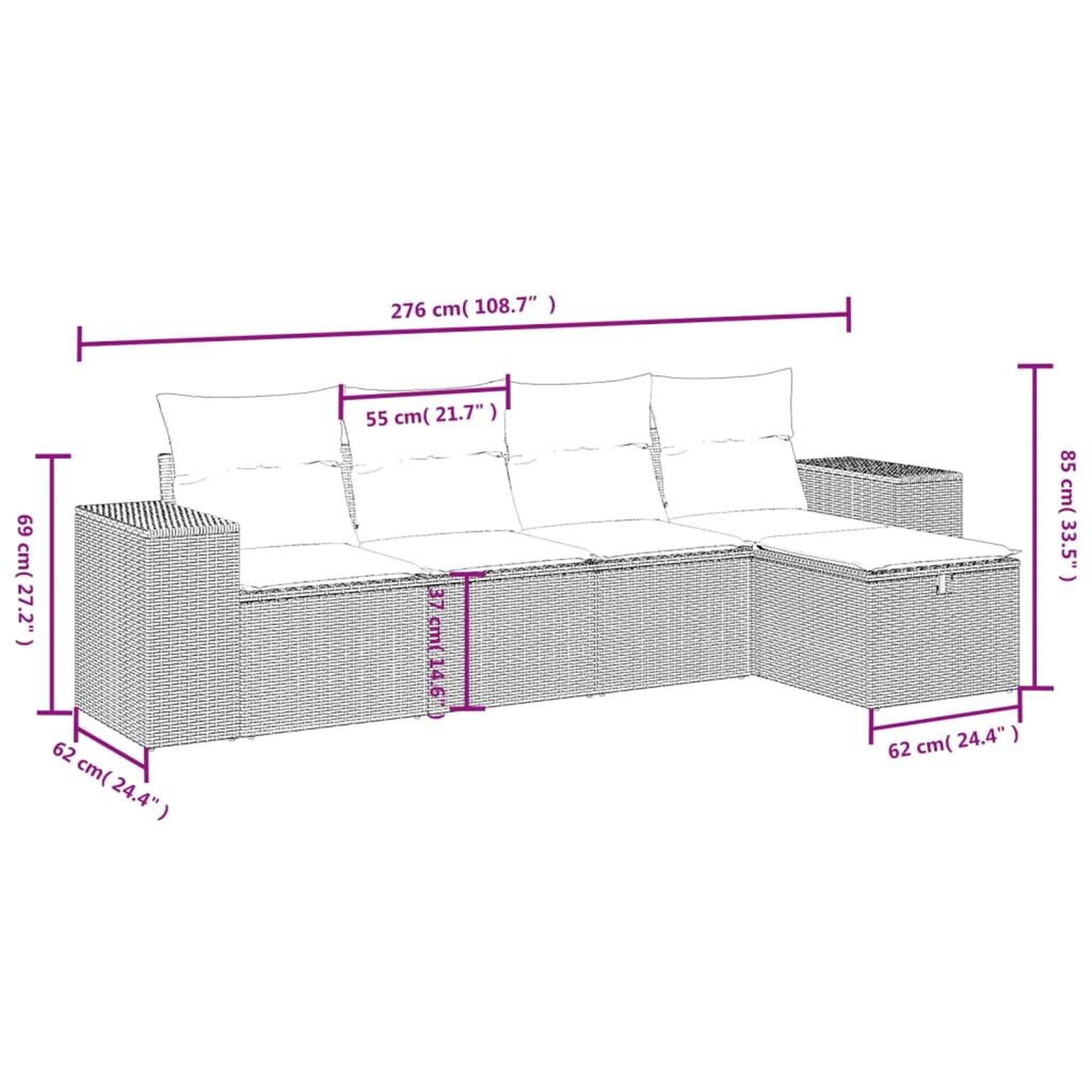 Voir la diapositive 4 : VIDAXL Salon de jardin 5 pcs avec coussins noir resine tressee