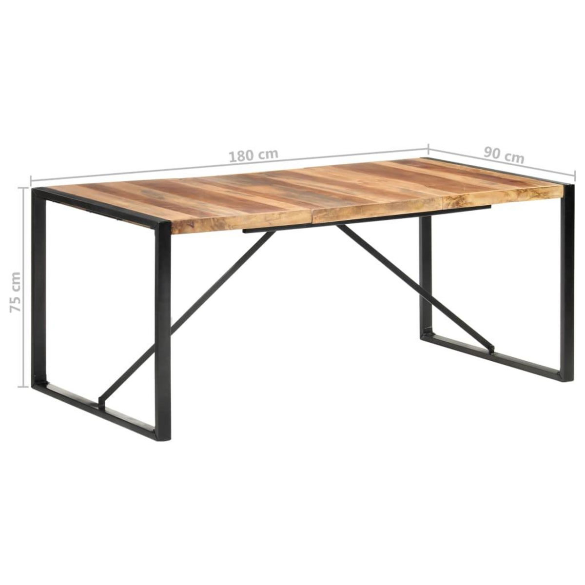 VIDAXL Table a manger 180x90x75 cm bois massif
