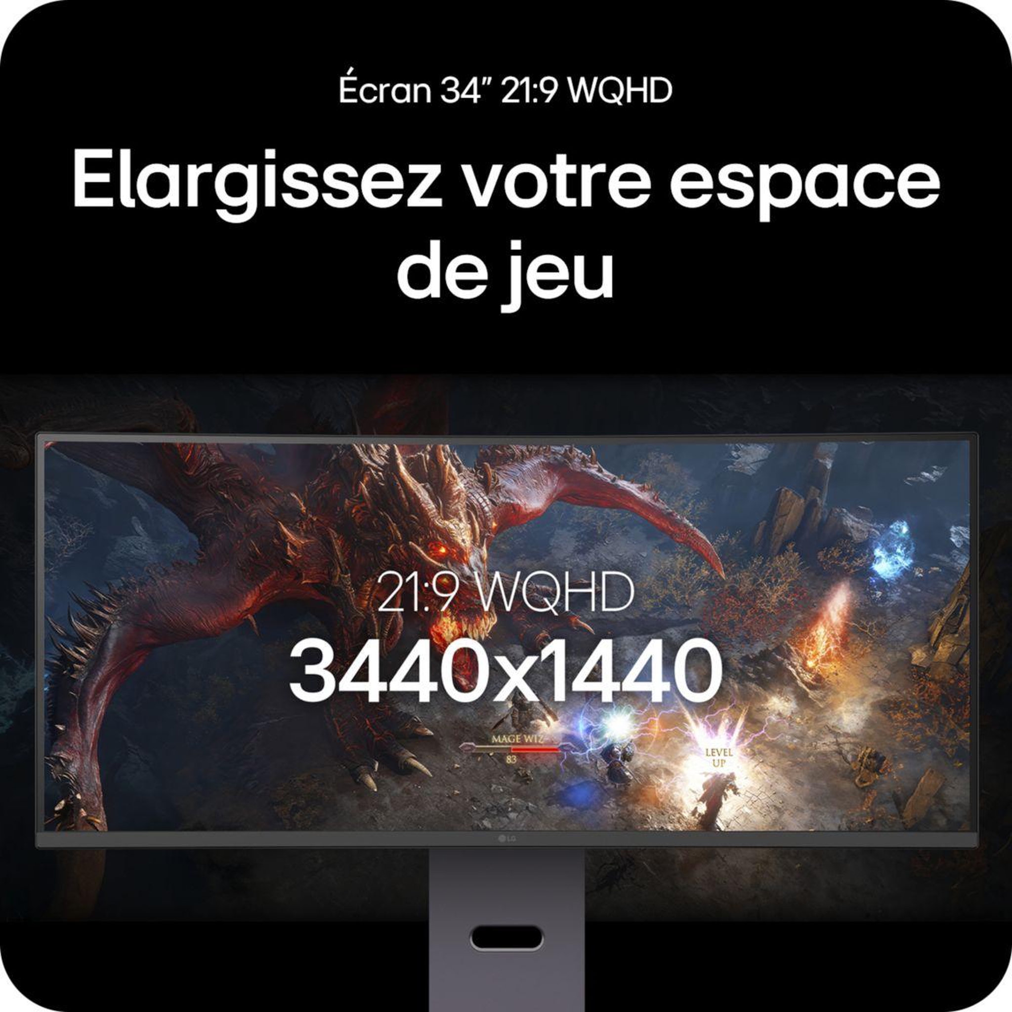 Voir la diapositive 4 : LG Ecran pc gamer 34g600a 34  incurvé 1800r wqhd 160hz va hdr10 amd freesync & g-sync