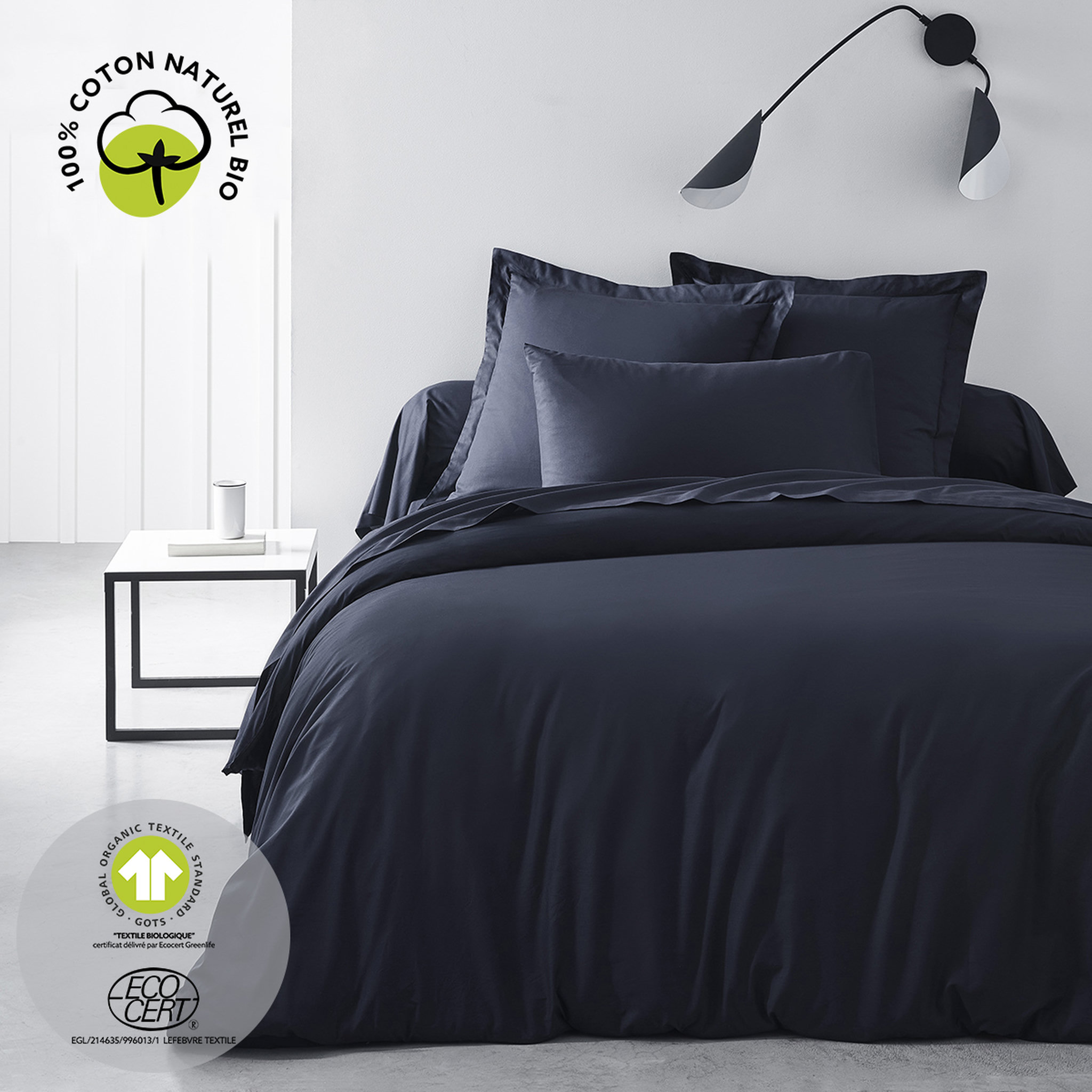 Voir la diapositive 3 : TODAY Taie d'oreiller unie en Coton 57 fils ORGANIC 