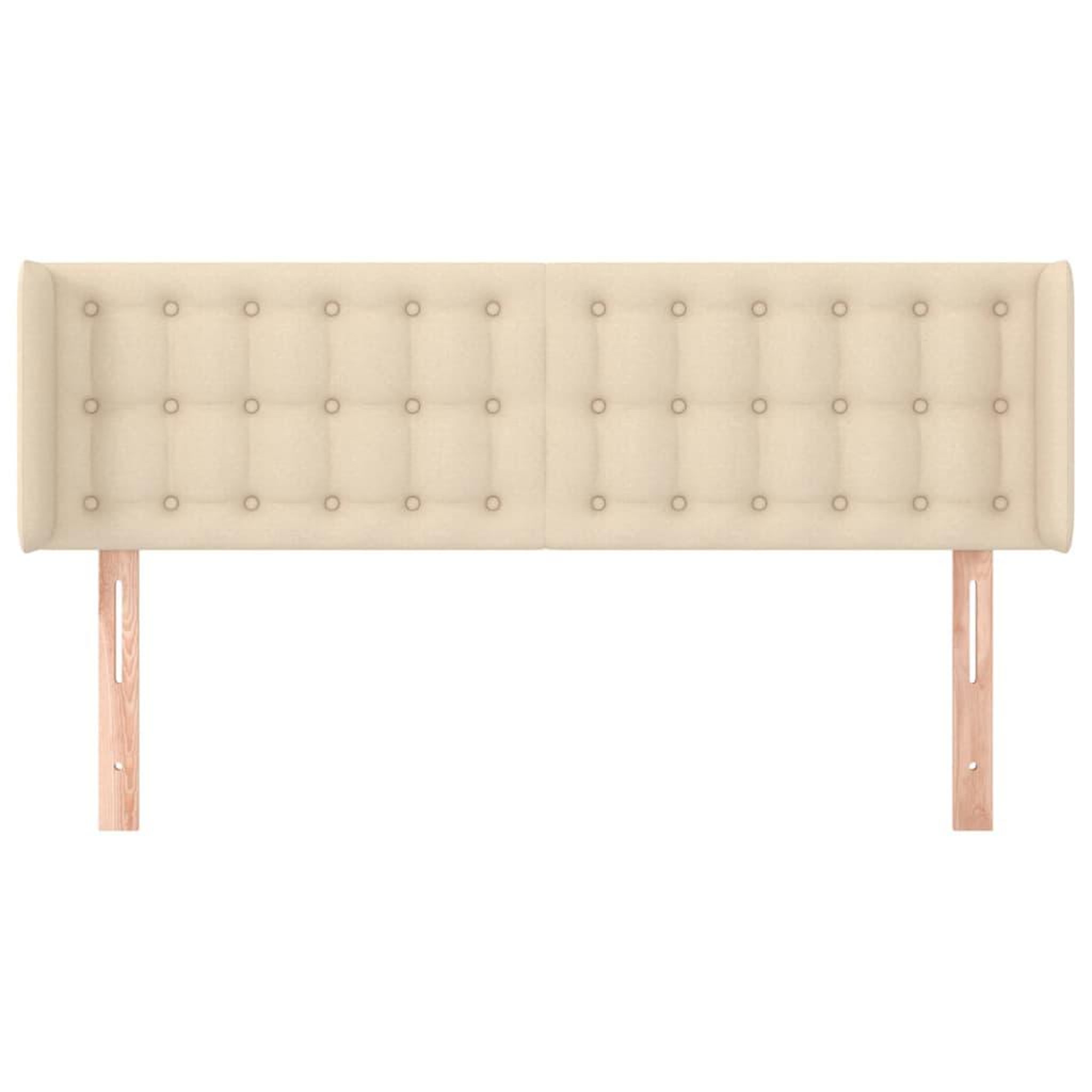 Voir la diapositive 3 : VIDAXL Tete de lit avec oreilles Creme 147x16x78/88 cm Tissu