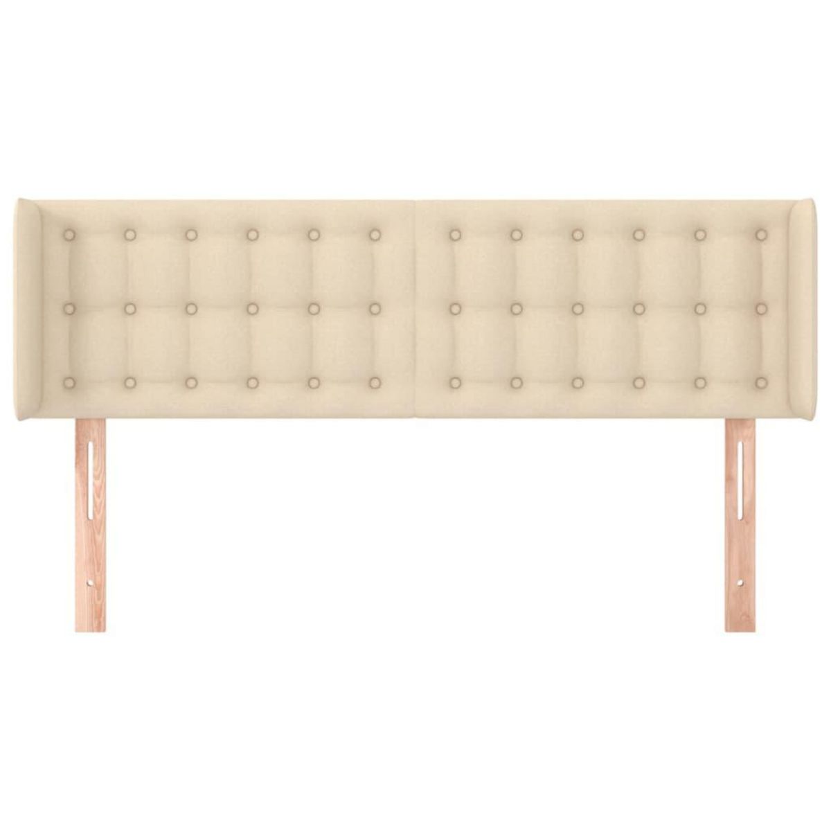 VIDAXL Tete de lit avec oreilles Creme 147x16x78/88 cm Tissu