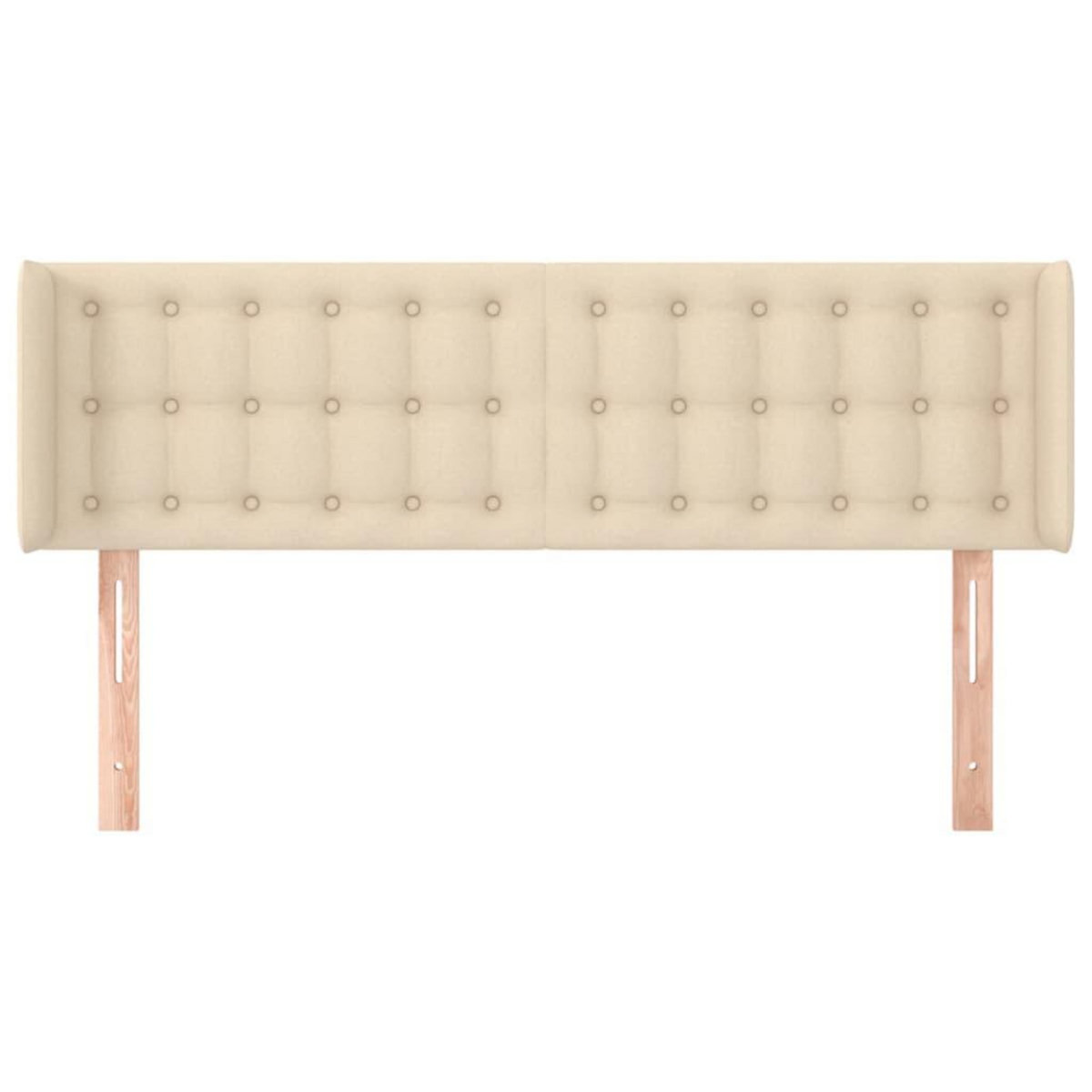 VIDAXL Tete de lit avec oreilles Creme 147x16x78/88 cm Tissu