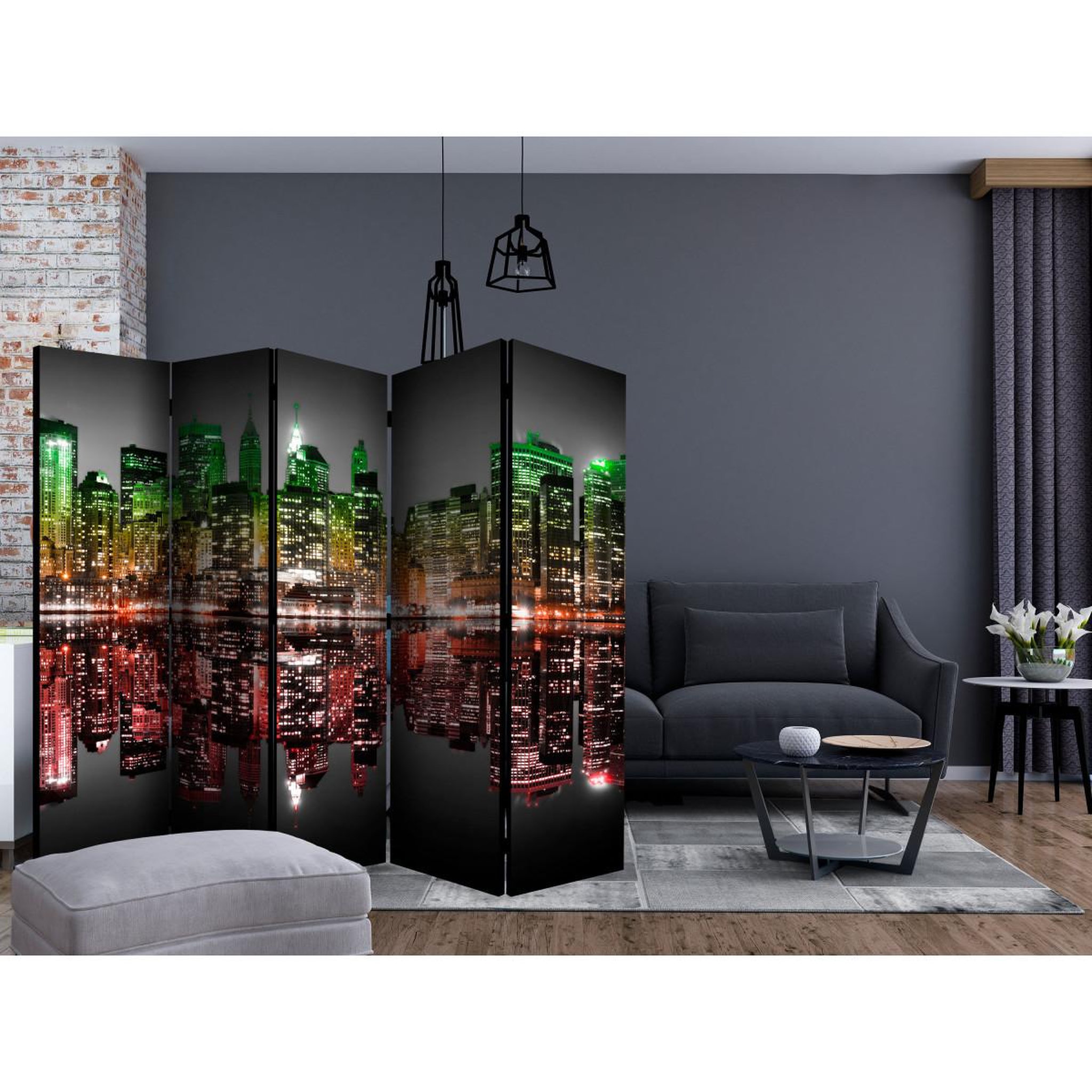 Voir la diapositive 2 : Paris Prix Paravent 5 volets  reggae new york  172x225cm