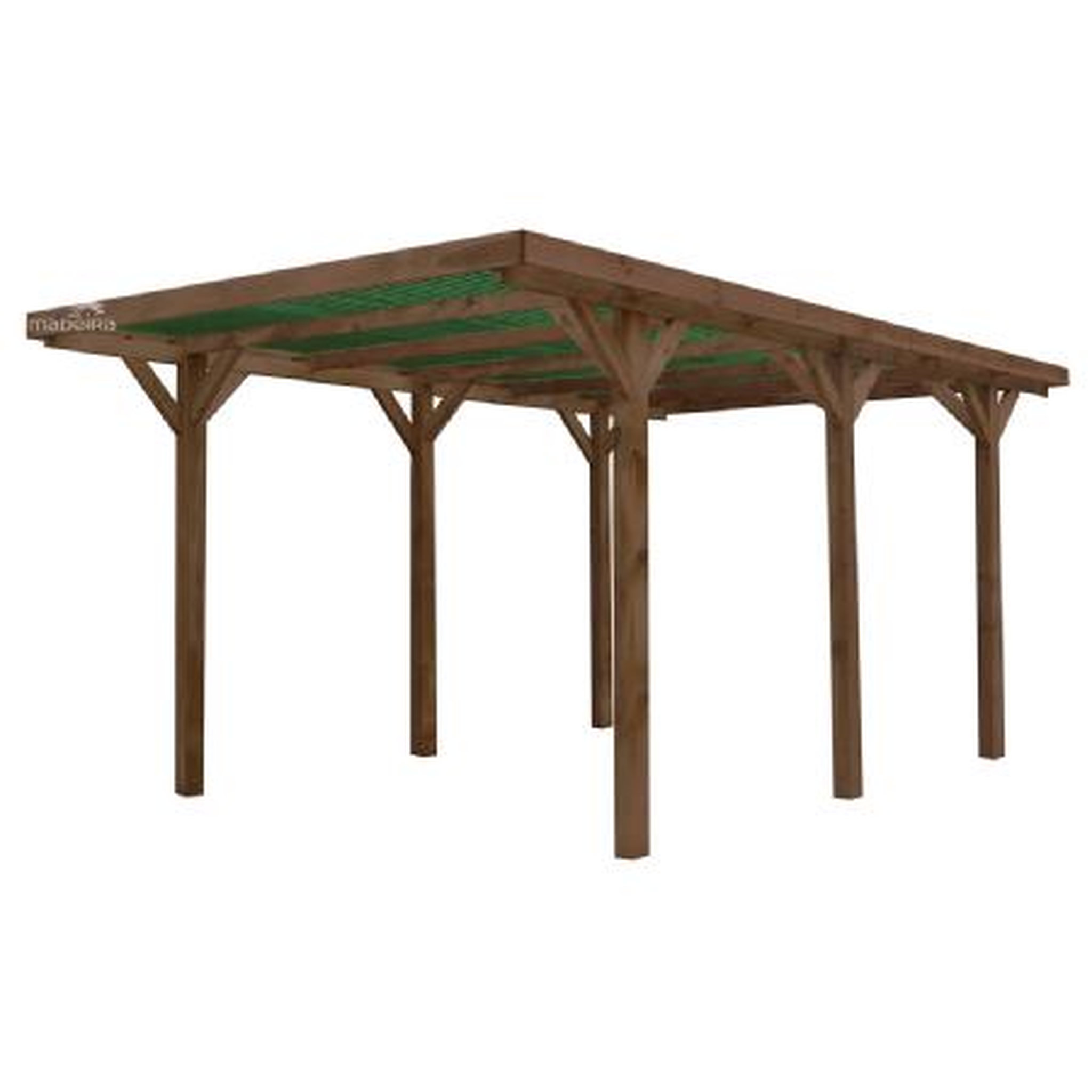 Voir la diapositive 2 : Forest Style Carport bois Bessoncourt toit plat traité autoclave, 15,56 m²