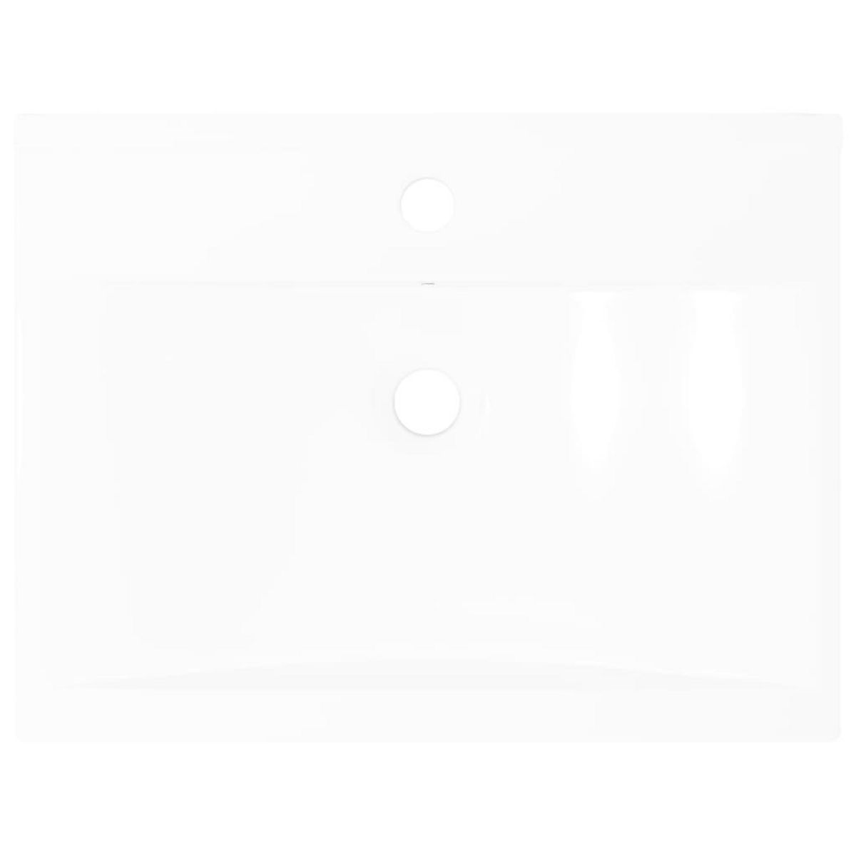 VIDAXL Vasque a poser en ceramique Rectangulaire Blanche 60 x 46 cm