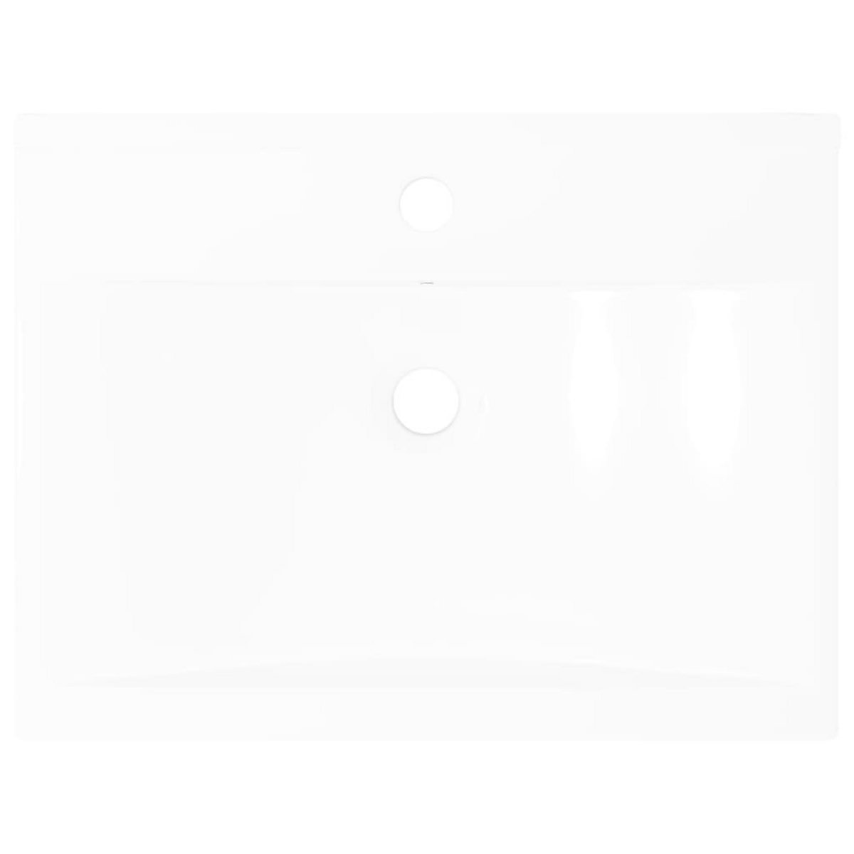 VIDAXL Vasque a poser en ceramique Rectangulaire Blanche 60 x 46 cm