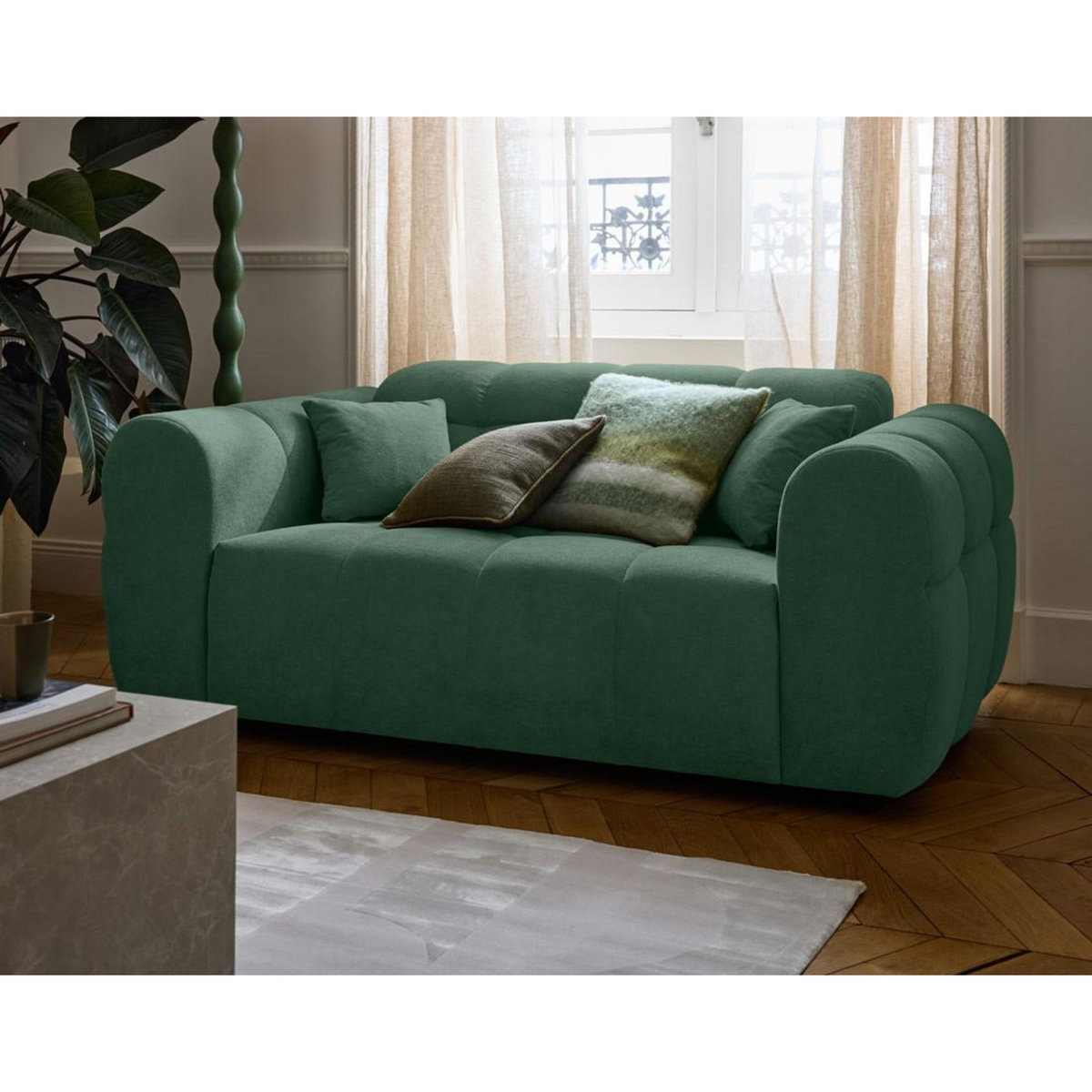 LISA DESIGN Ray - canapé droit 2 places en tissu texturé