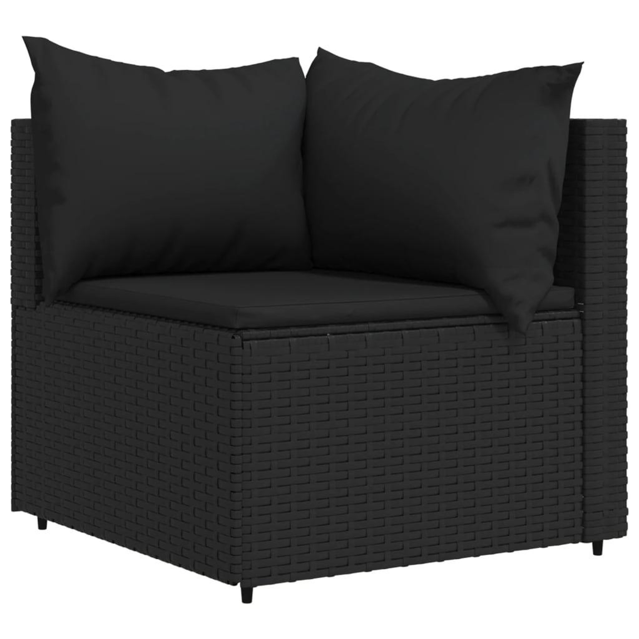 Voir la diapositive 3 : VIDAXL Canapes d'angle de jardin et coussins 2pcs Noir Resine tressee