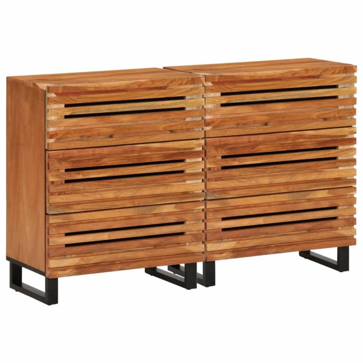 VIDAXL Buffets 2 pcs 60x34x75 cm bois d'acacia massif