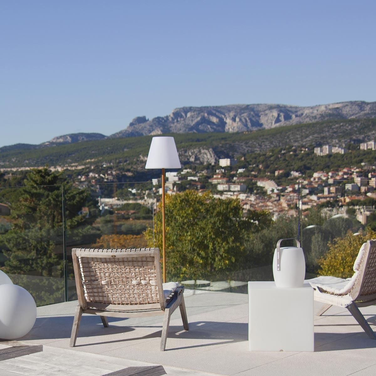 Lumisky Lampadaire solaire STANDY Bois Metal H150cm