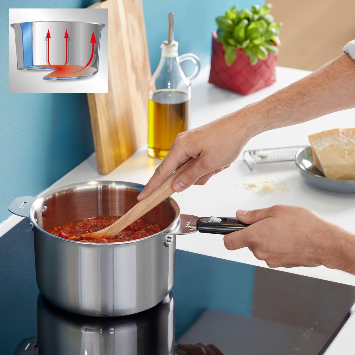 Lagostina Batterie de cuisine Esperta triply 3pcs + poignée