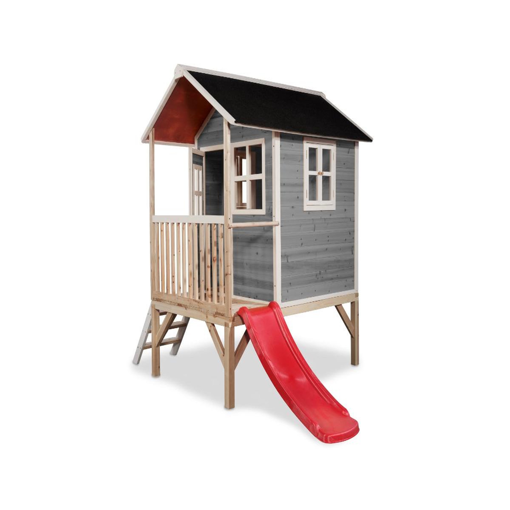 Voir la diapositive 2 : EXIT TOYS Maisonnette en bois pour enfants loft 300 gris - exit toys