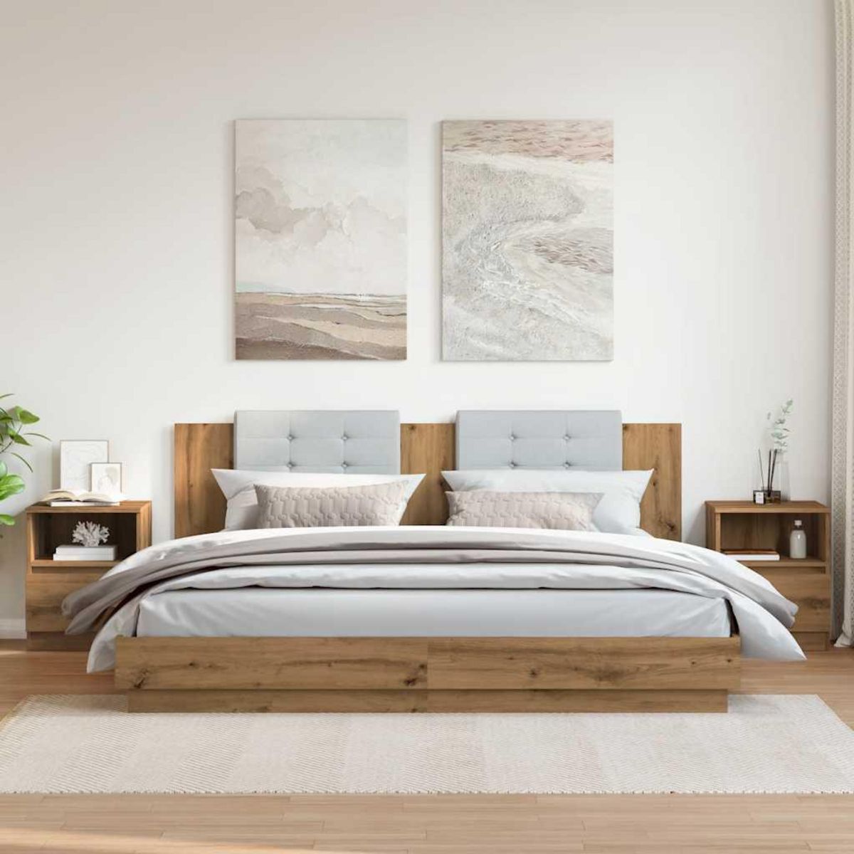 VIDAXL Tables chevet 2 pcs chene artisanal 40x40x50 cm bois ingenierie