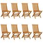 Voir la diapositive 2 : VIDAXL Chaises de jardin avec coussins vert vif lot de 8 Teck massif