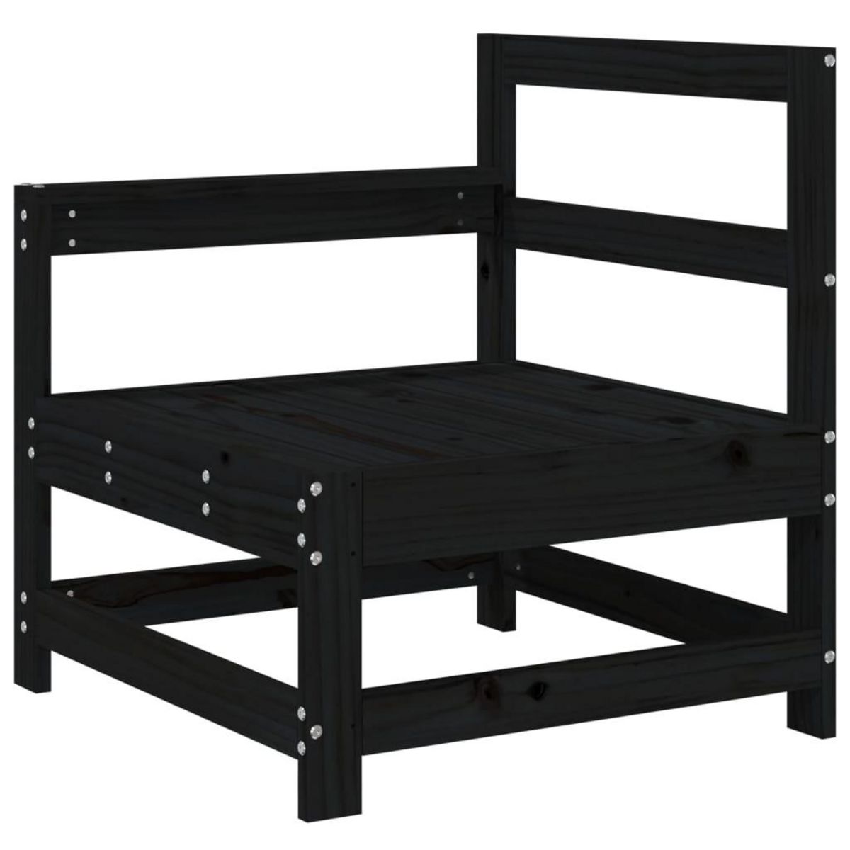 VIDAXL Salon de jardin 3 pcs noir bois massif de pin