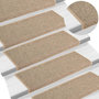 Voir la diapositive 1 : VIDAXL Tapis d'escalier auto-adhesifs 15 pcs Beige fonce 65x21x4 cm