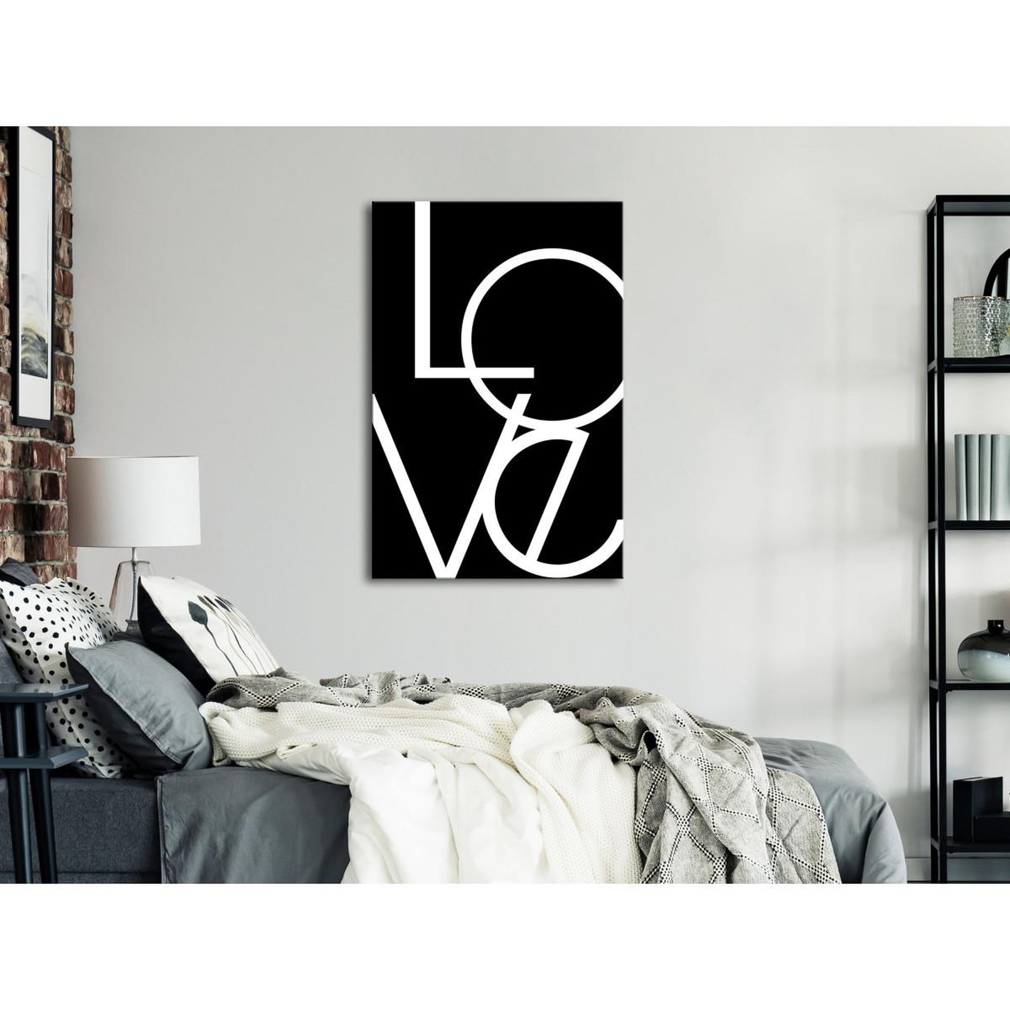 Voir la diapositive 2 : Paris Prix Tableau imprimé  black & white : love