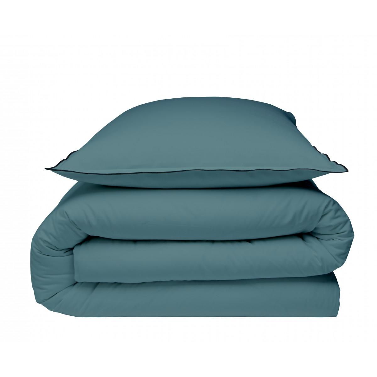 FUTURE HOME Parure de lit unie en coton finition bourdon