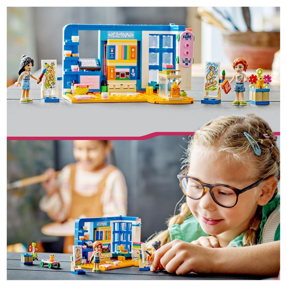 LEGO Friends 41739 La chambre de Liam,  Jouet de Maison Mini-Poupées 2023 Liann & Autumn, sur le Thème de l'Art