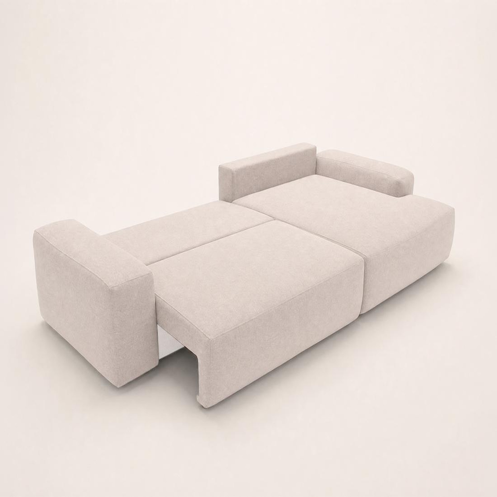 Voir la diapositive 4 : BEST MOBILIER Tama - canapé d'angle droit 4 places convertible avec coffre en tissu