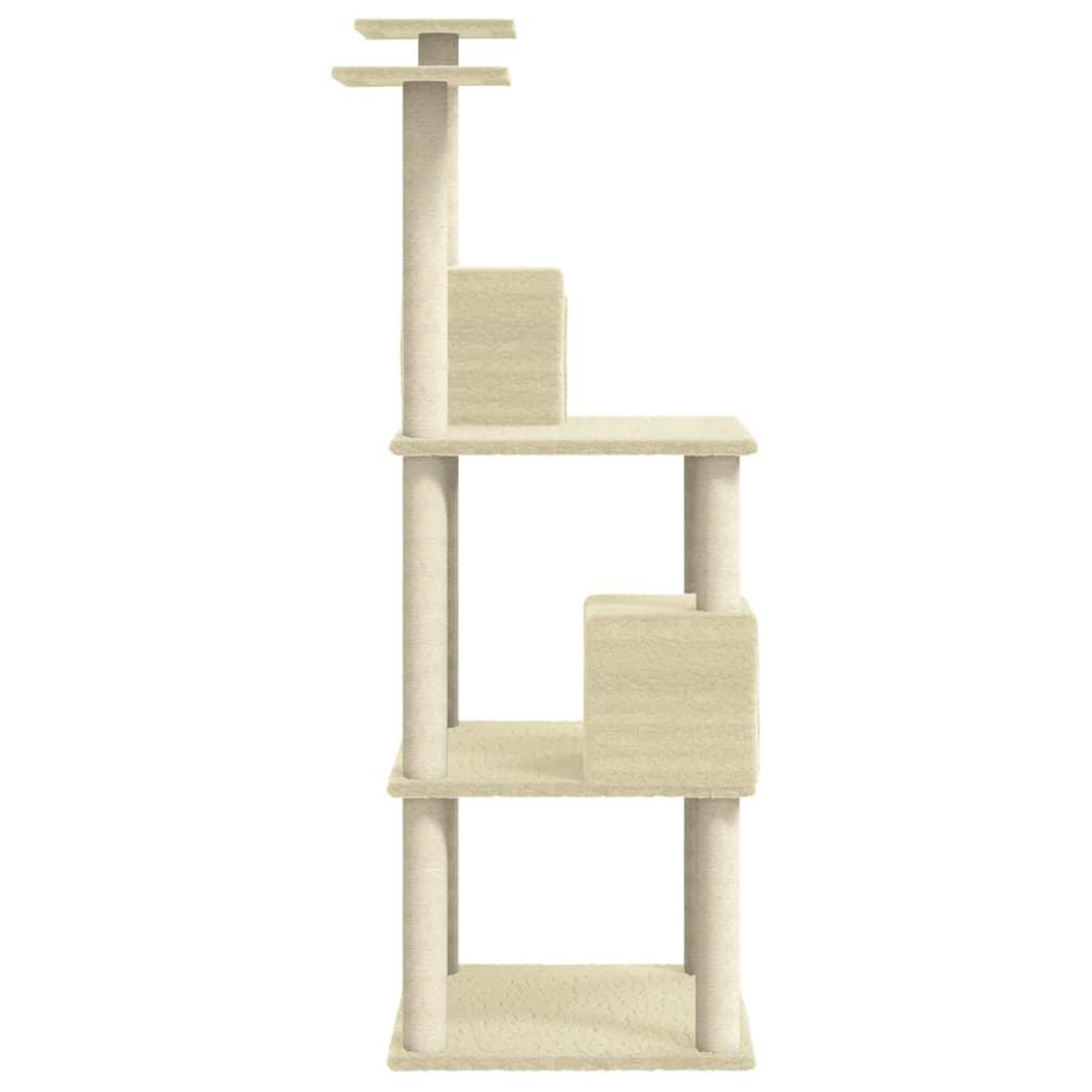 Voir la diapositive 5 : VIDAXL Arbre a chat avec griffoirs en sisal Creme 141 cm