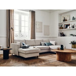 LISA DESIGN Anna - canapé panoramique en u - 7 places - convertible avec coffre - en velours. Coloris disponibles : Bleu, Gris, Vert, Beige, Orange